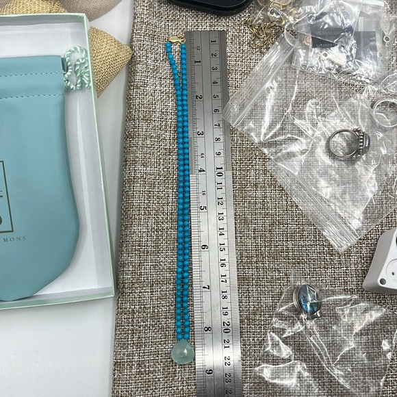 Vintage Ross Simons Necklace with Turquoise Beads & Freeform Pendant - Picture 6 of 8